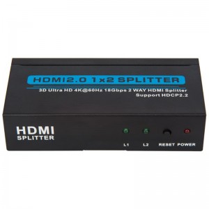 V2.0 HDMI 1x2 Splitter Support 3D Ultra HD 4Kx2K@60Hz HDCP2.2