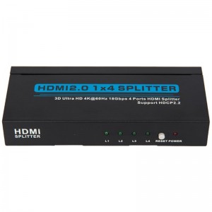 V2.0 HDMI 1x4 Splitter Support 3D Ultra HD 4Kx2K@60Hz HDCP2.2