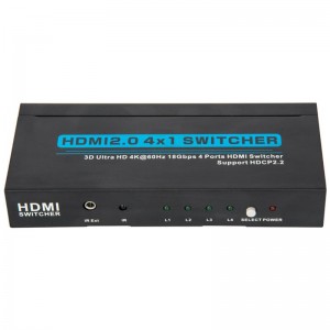 V2.0 HDMI 4x1 Switcher Support 3D Ultra HD 4Kx2K@60Hz HDCP2.2