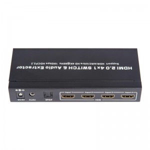 V2.0 HDMI 4x1 Switcher&Audio Extractor Support ARC Ultra HD 4Kx2K@60Hz HDCP2.2 18Gbps