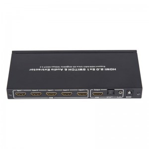 V2.0 HDMI 5x1 Switcher&Audio Extractor Support ARC Ultra HD 4Kx2K@60Hz HDCP2.2 18Gbps