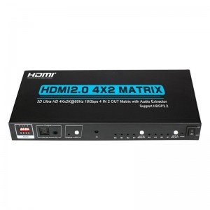 V2.0 HDMI 4x2 Matrix Support Ultra HD 4Kx2K@60Hz HDCP2.2 18Gbps With Audio Extractor