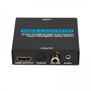 V2.0 HDMI Audio Extractor HDMI to HDMI+Audio converter Support 3D Ultra HD 4Kx2K@60Hz HDCP 2.2 18Gbps