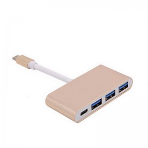 4-in-1 USB Type C to USB 3.0x3+Type C Hub Adapter