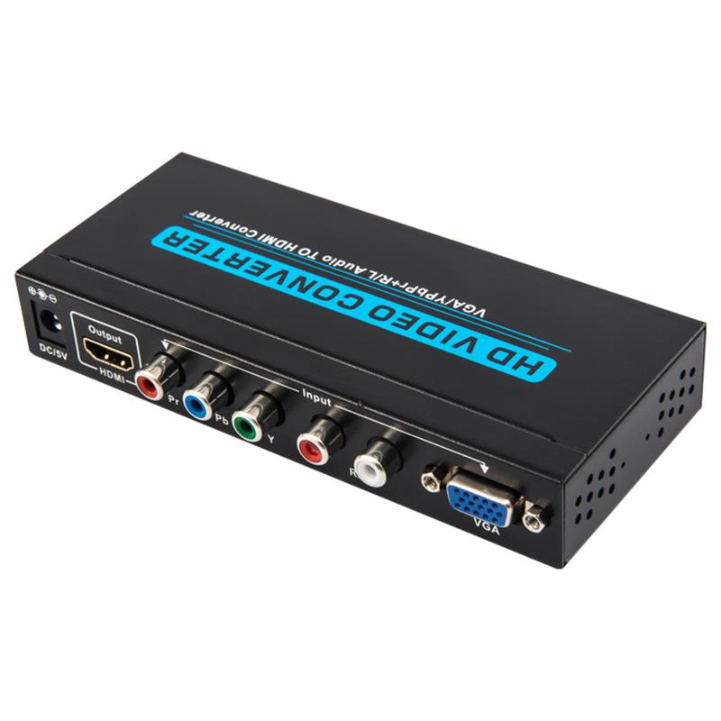 VGA / YPbPr +R/L Audio to HDMI Converter 1080P