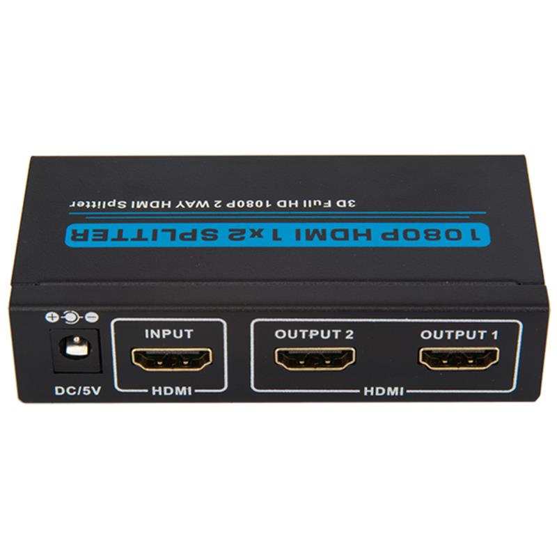 Two Ports HDMI 1x2 Splitter Support 3D Full HD 1080P