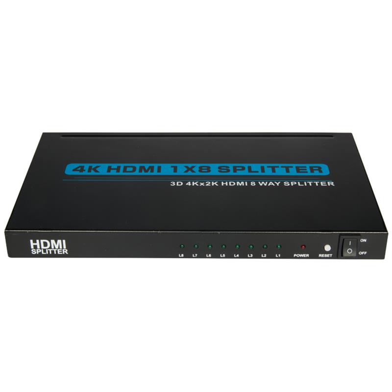 4K 8 Ports HDMI 1x8 Splitter Support 3D Ultra HD 4Kx2K/30Hz