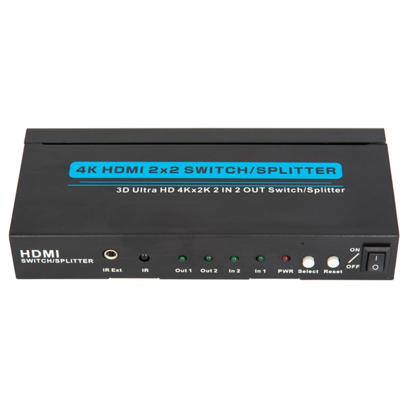 4K/30Hz HDMI 2x2 Switcher/Splitter Support 3D Ultra HD 4Kx2K/30Hz