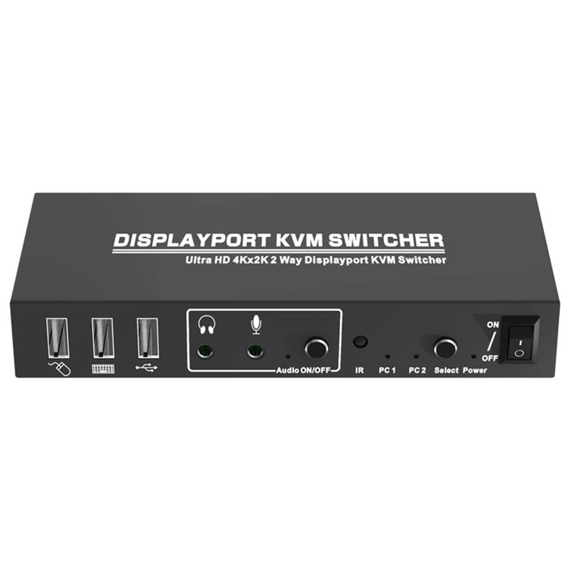 Displayport KVM 2x1 Switcher Support 3D Ultra HD 4Kx2K@60Hz