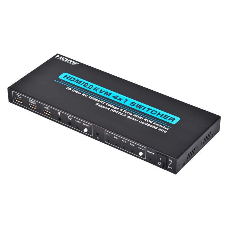 V2.0 HDMI KVM 4x1 Switcher Support 3D Ultra HD 4Kx2K/60Hz