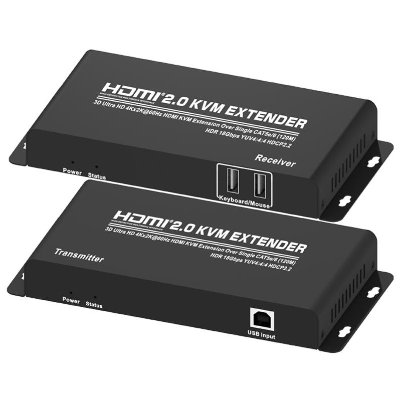 HDMI 2.0 KVM Extender 120m over Single CAT5e/6 Support Ultra HD 4Kx2K@60Hz HDCP2.2