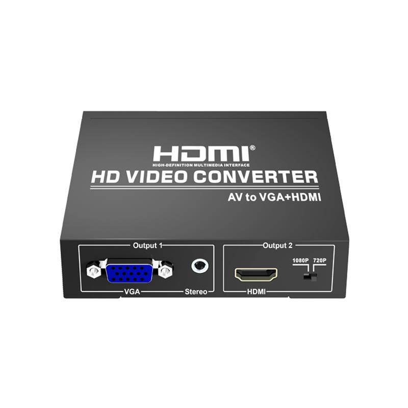 AV to VGA+HDMI Converter Up Scaler 720P/1080P